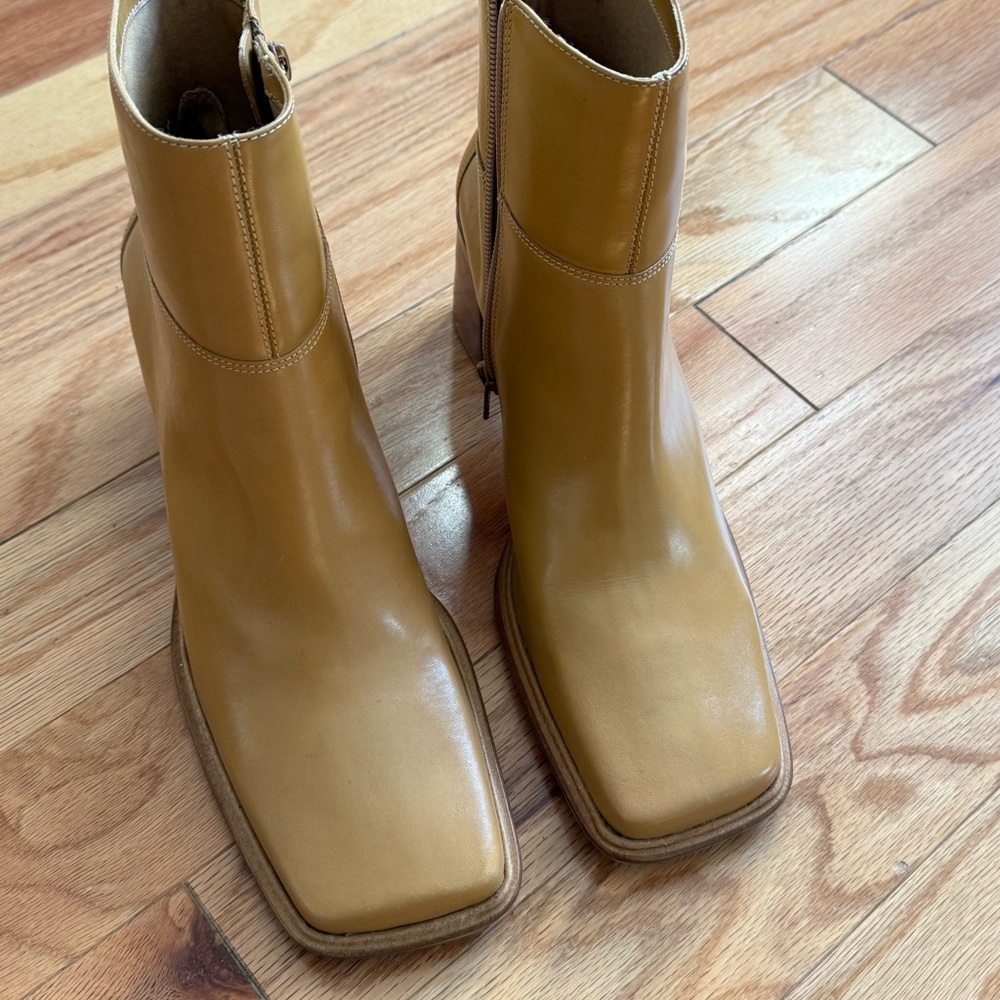 Tan Leather Ankle Boots